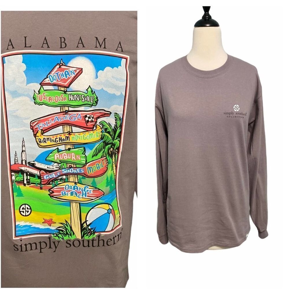 Simply‎ Southern Alabama State T-Shirt Gray Small